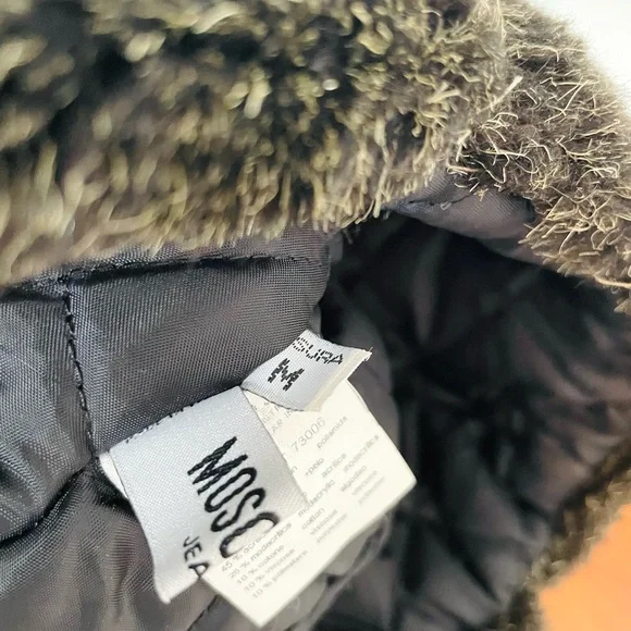 Moschino RARE Vintage 90’s Tan Quilted Logo Winter Trapper Hat